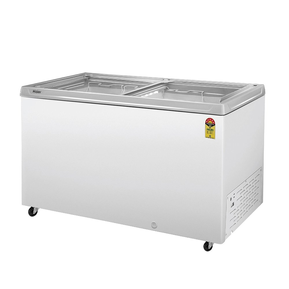 Haier 500 Litres Glass Top Deep Freezer, White Colour - HFC-575GM5